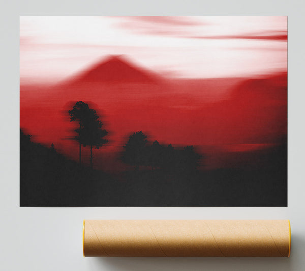 Red Pyramid Blur Poster