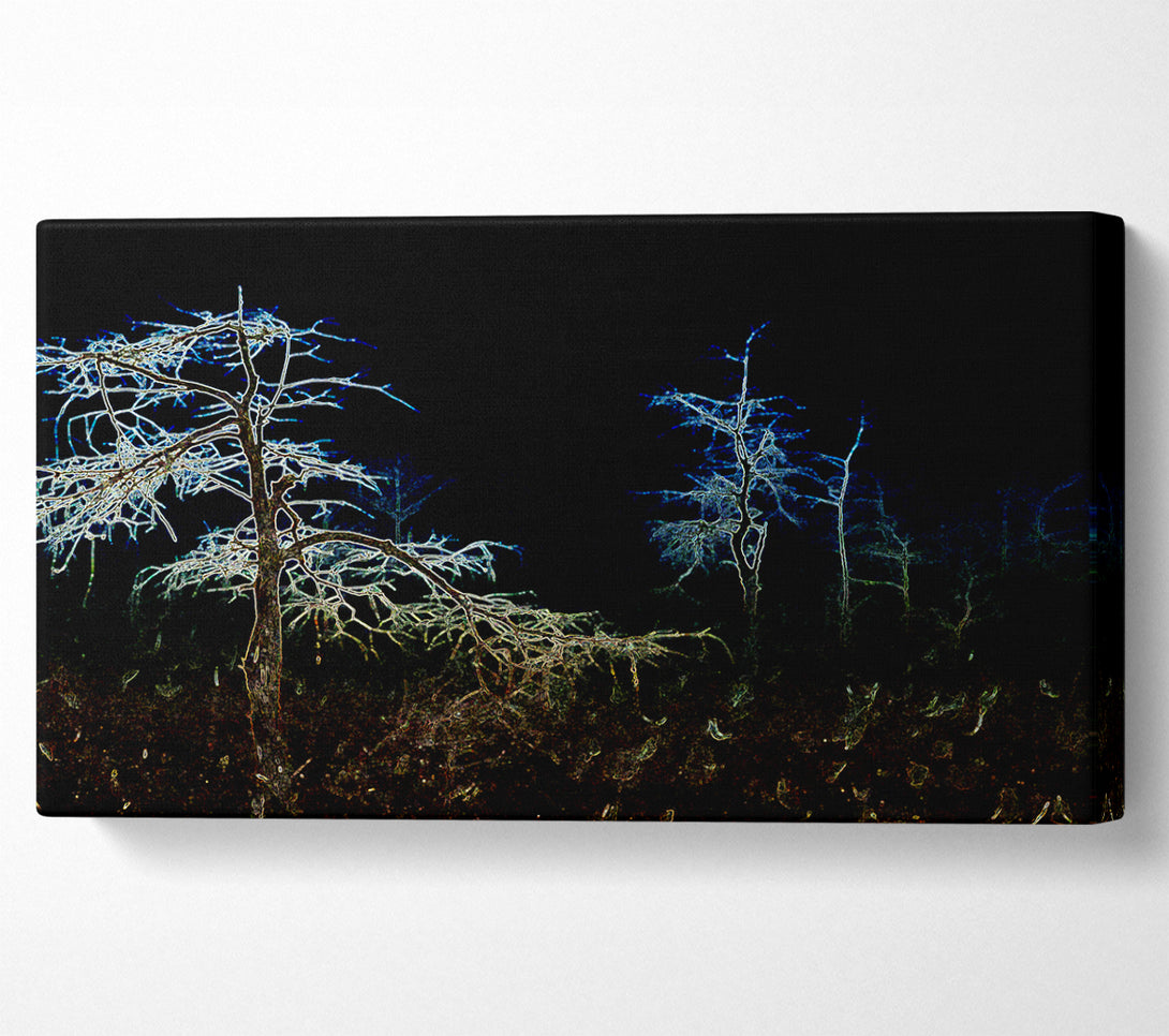  A Canvas Print of Abstract Neon Landscape 09 Canvas Art