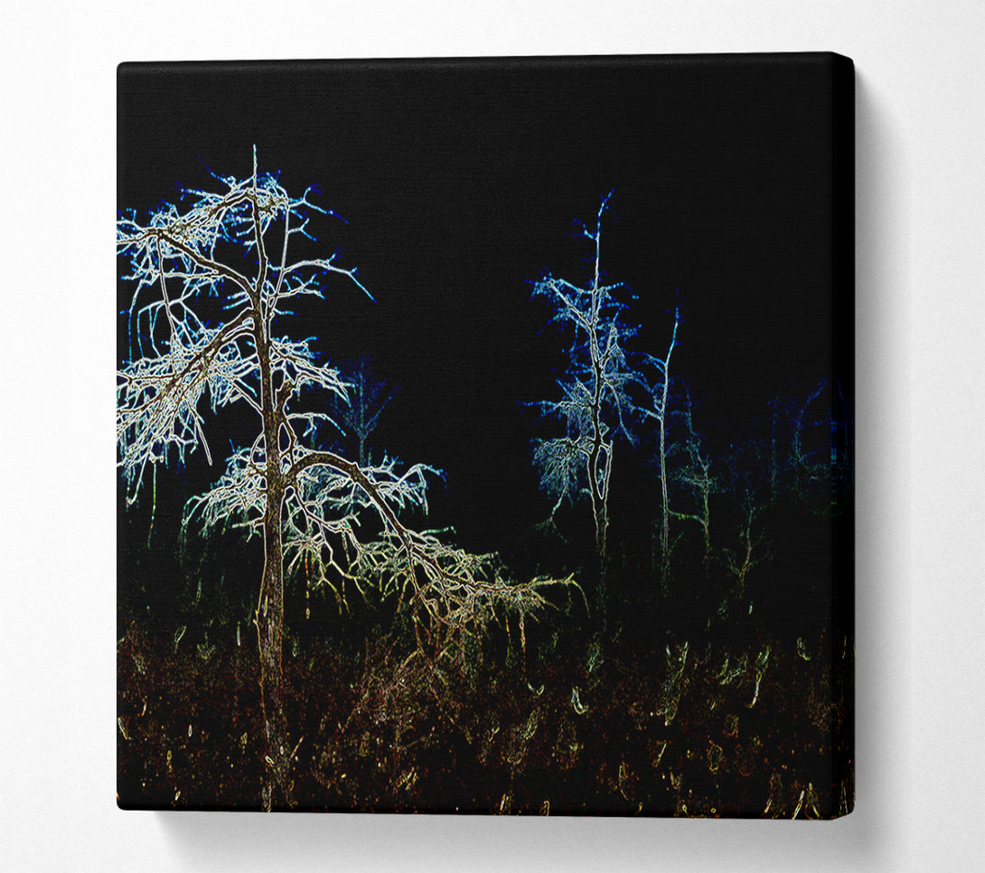  A Canvas Print of Abstract Neon Landscape 09 Canvas Art