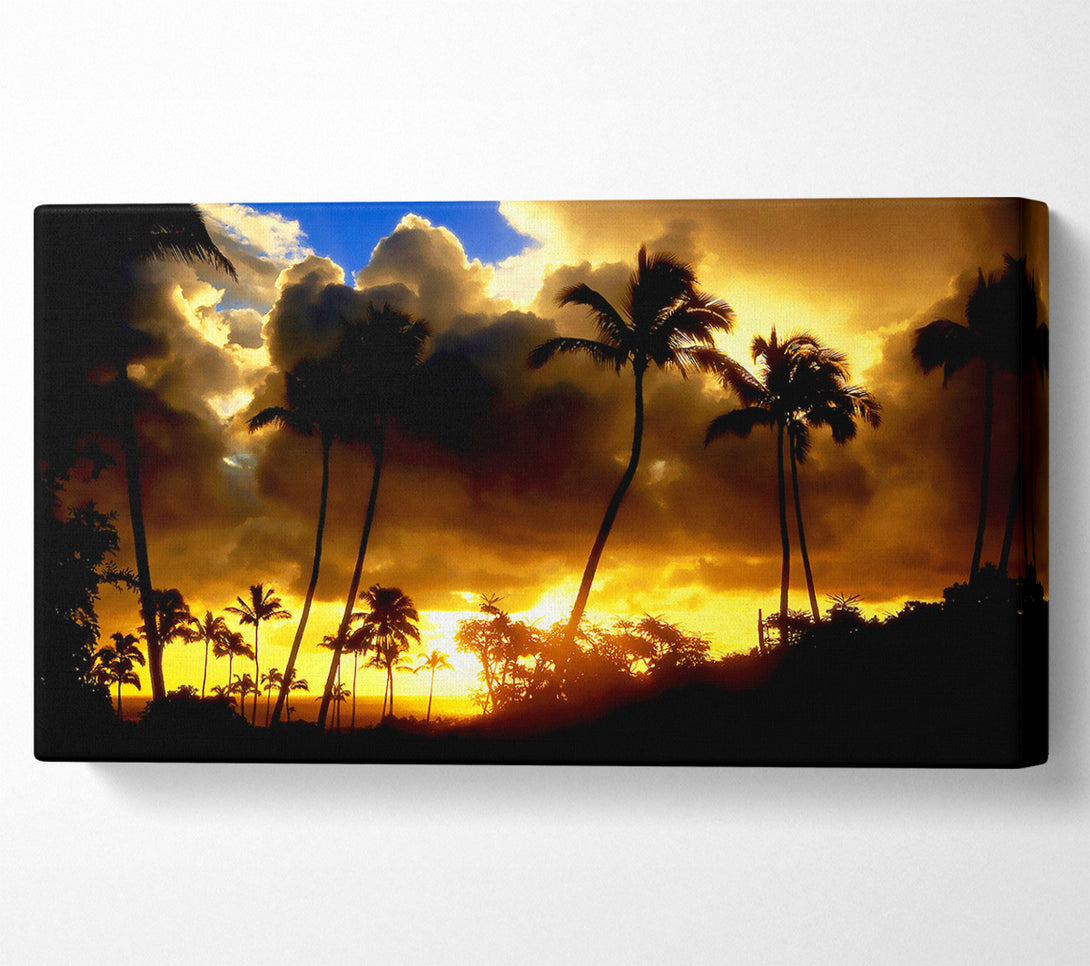  A Canvas Print of Palmtrees In The Clouds Canvas Print