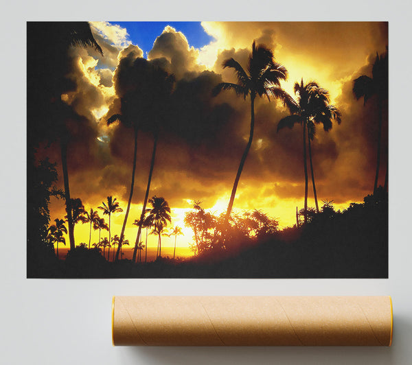 Palmtrees In The Clouds Print