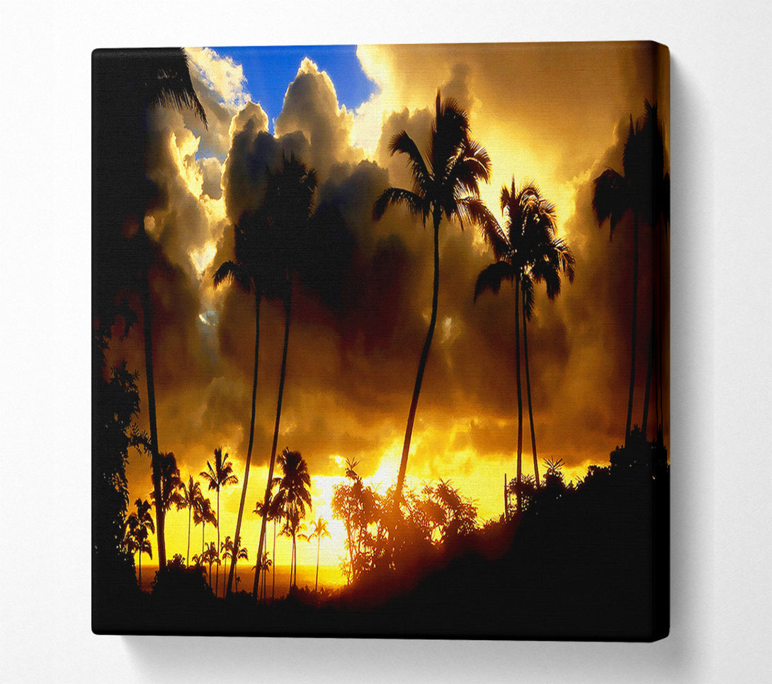  A Canvas Print of Palmtrees In The Clouds Canvas Print