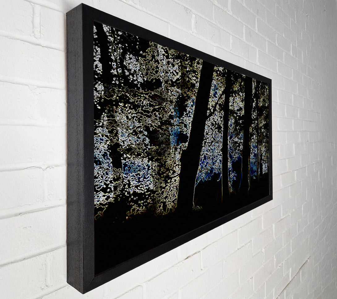  A Canvas Print of Neon Forrest At Night Canvas Art