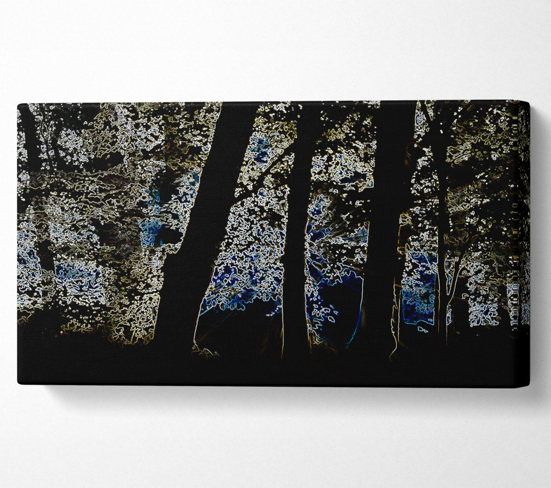  A Canvas Print of Neon Forrest At Night Canvas Art