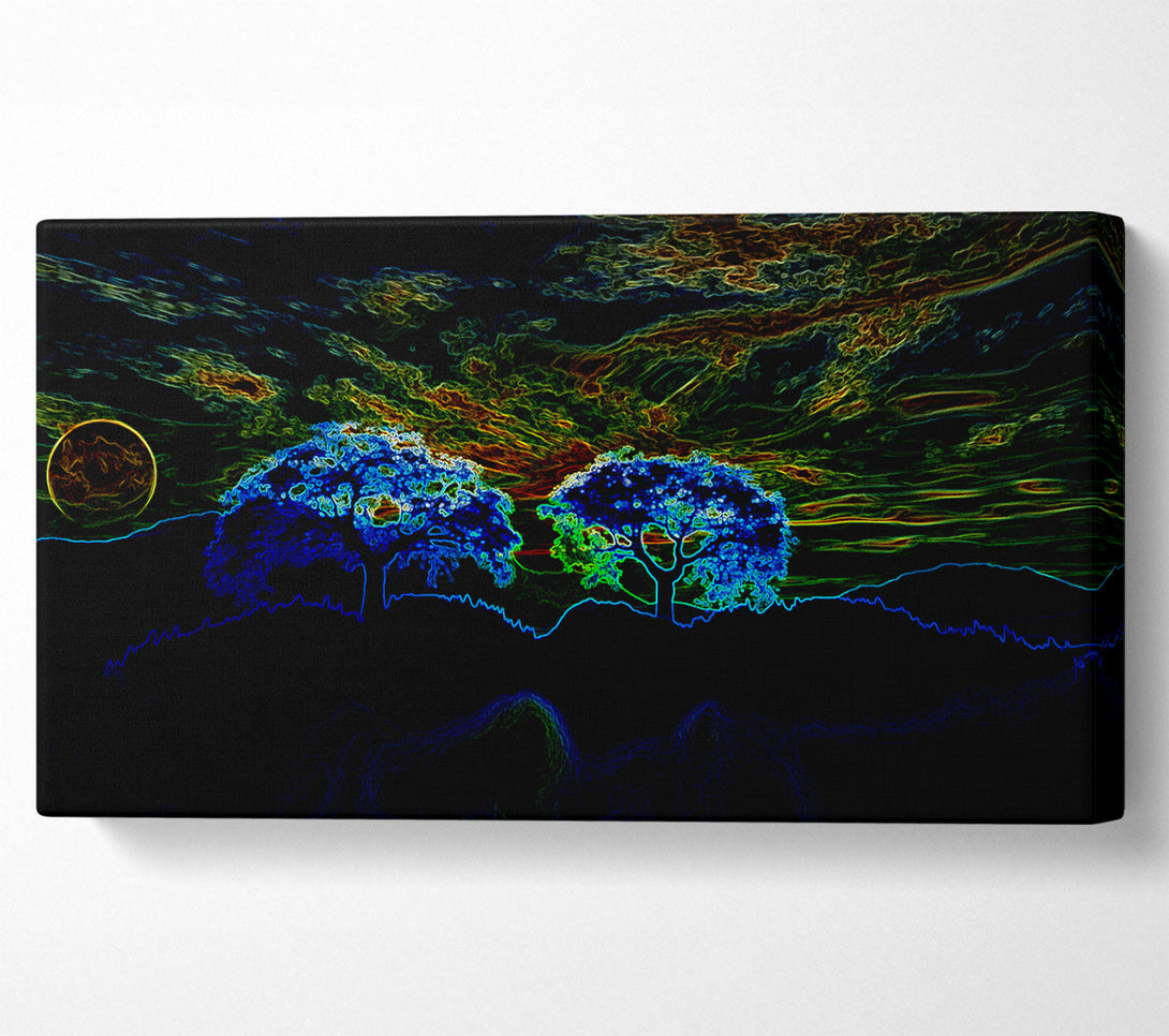  A Canvas Print of Neon Skyline Canvas Print