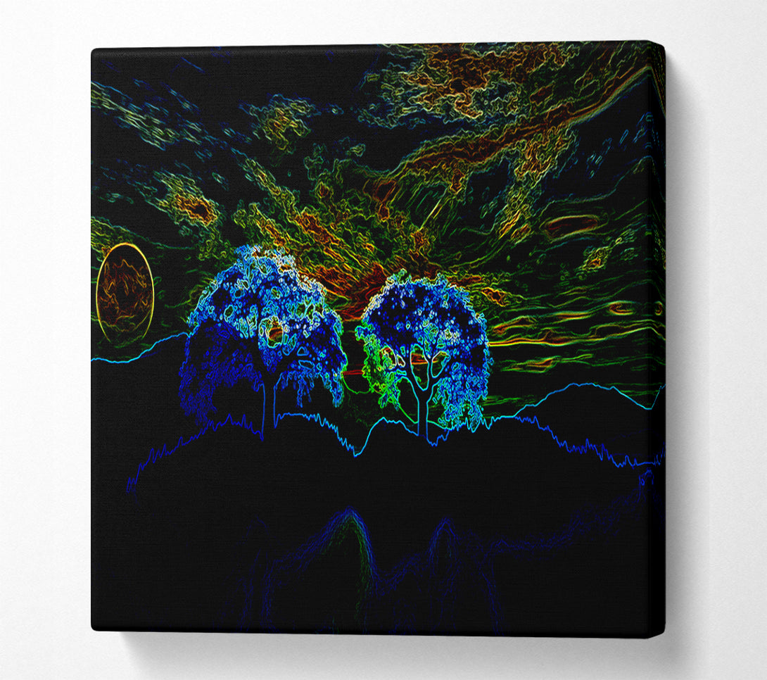  A Canvas Print of Neon Skyline Canvas Print