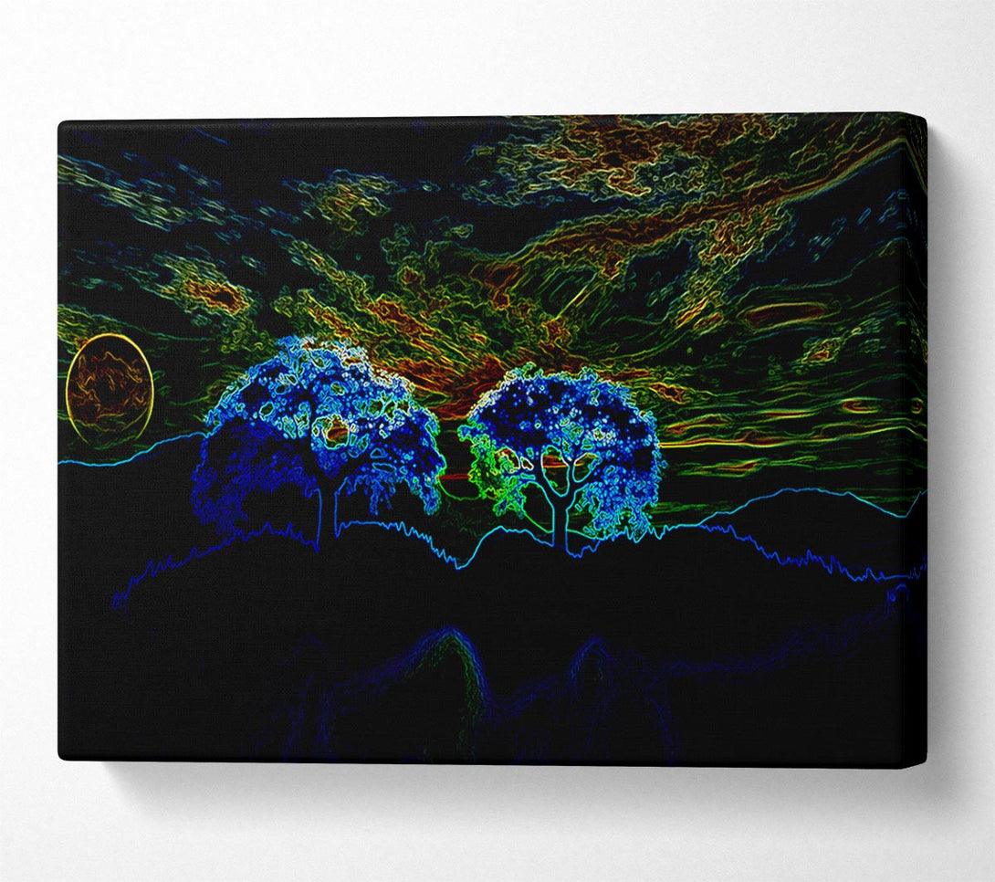  A Canvas Print of Neon Skyline Canvas Print
