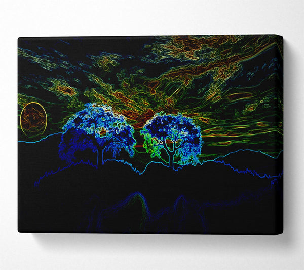  A Canvas Print of Neon Skyline Canvas Print