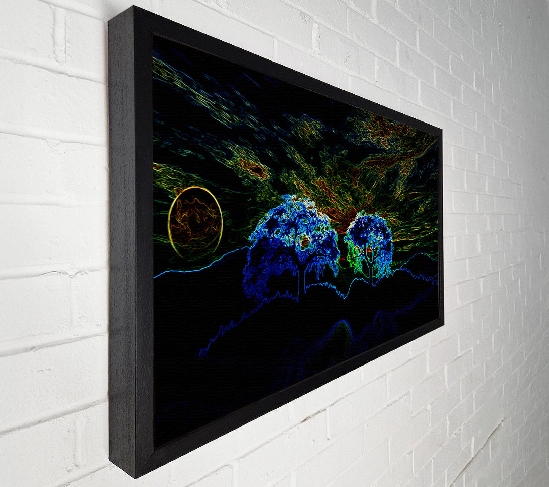  A Canvas Print of Abstract Neon Landscape 02 Canvas Art