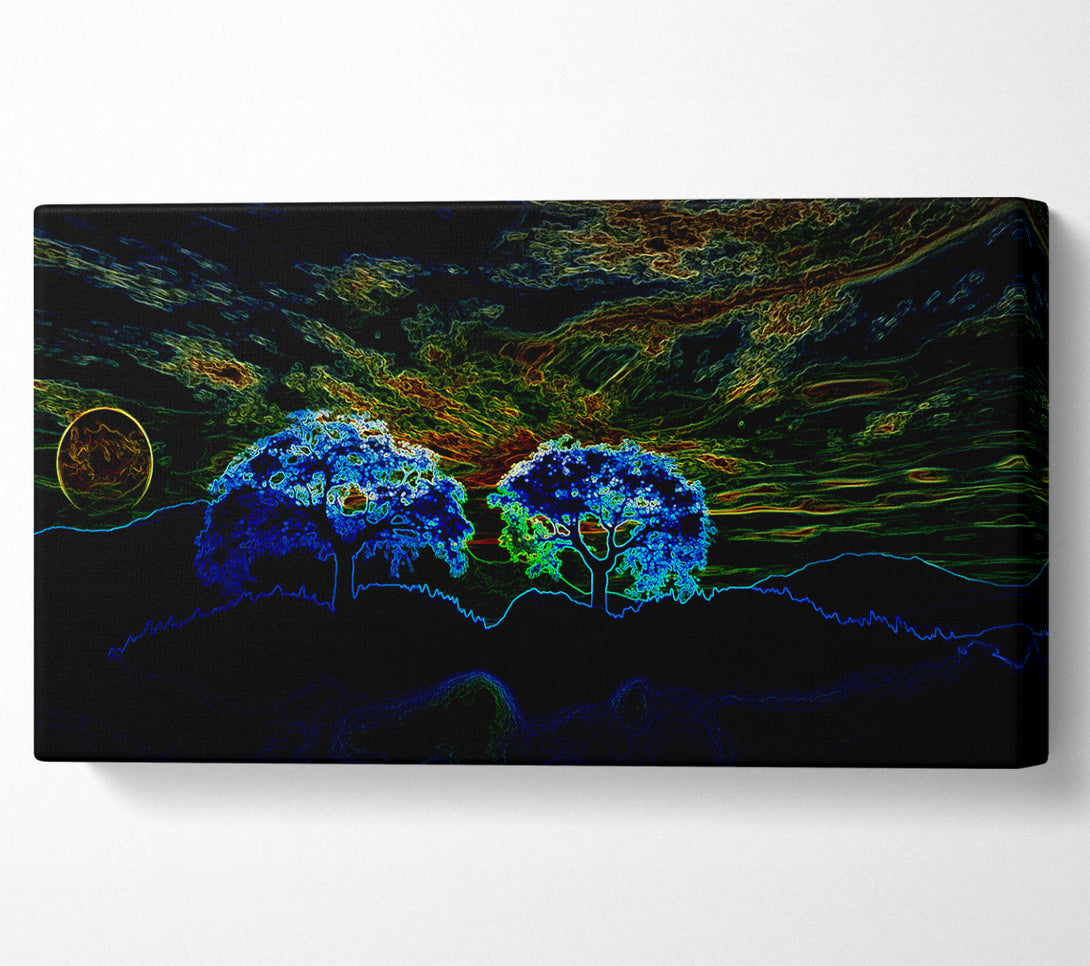  A Canvas Print of Abstract Neon Landscape 02 Canvas Art