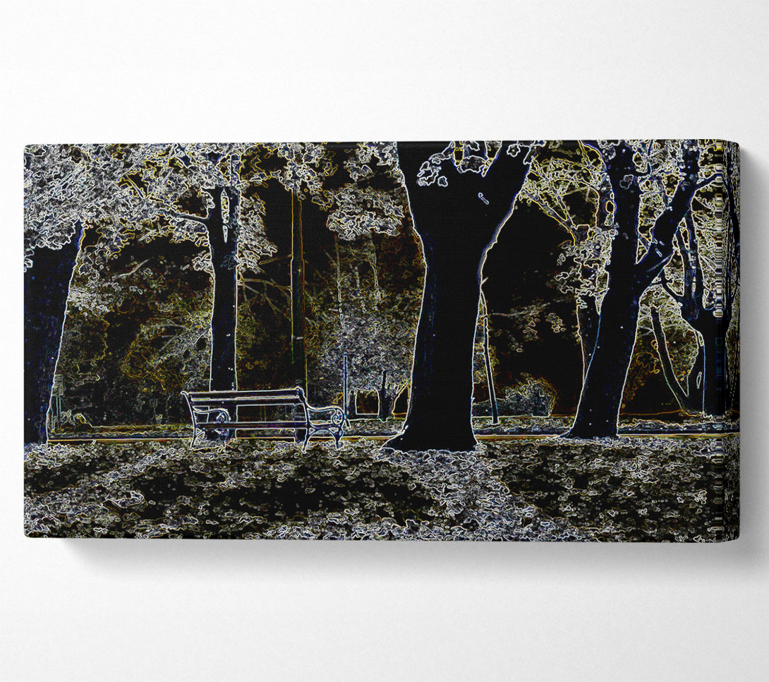  A Canvas Print of Abstract Neon Landscape 01 Canvas Wall Art