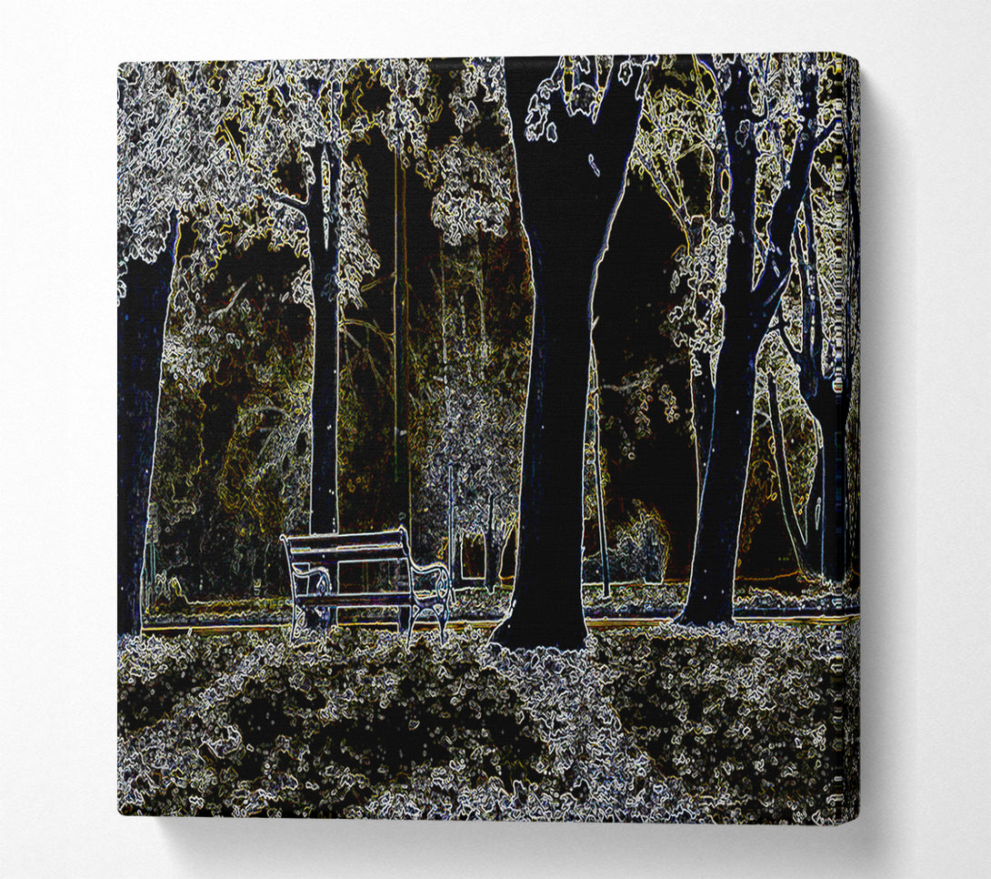  A Canvas Print of Abstract Neon Landscape 01 Canvas Wall Art