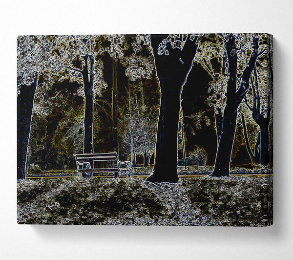  A Canvas Print of Abstract Neon Landscape 01 Canvas Wall Art