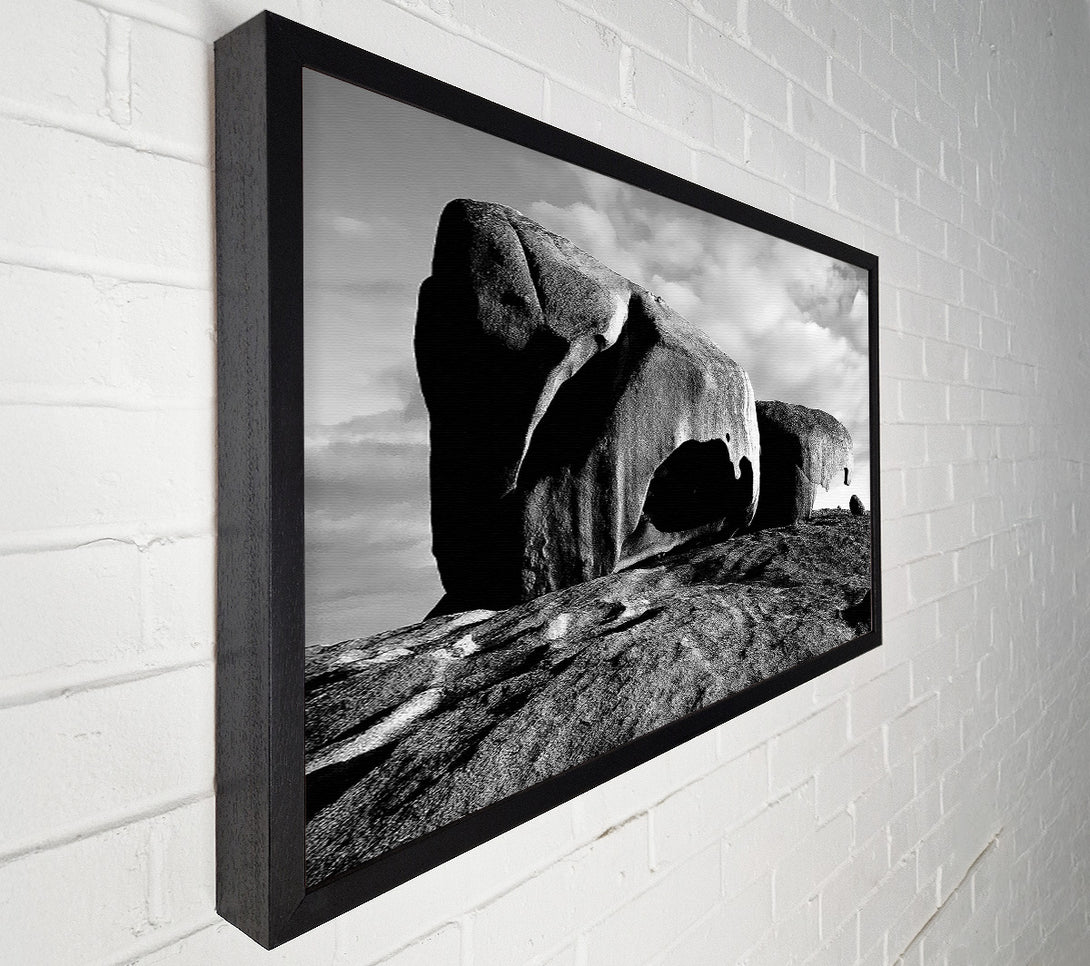  A Canvas Print of Boulders On Top Of The World B n W Canvas Print