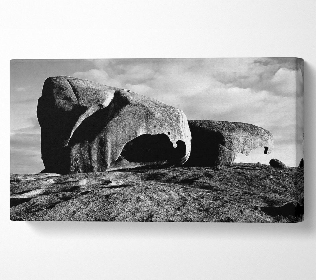  A Canvas Print of Boulders On Top Of The World B n W Canvas Print