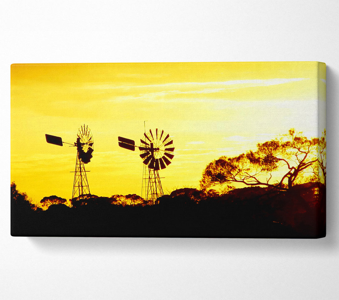  A Canvas Print of Windmills In Sunlight Canvas Art