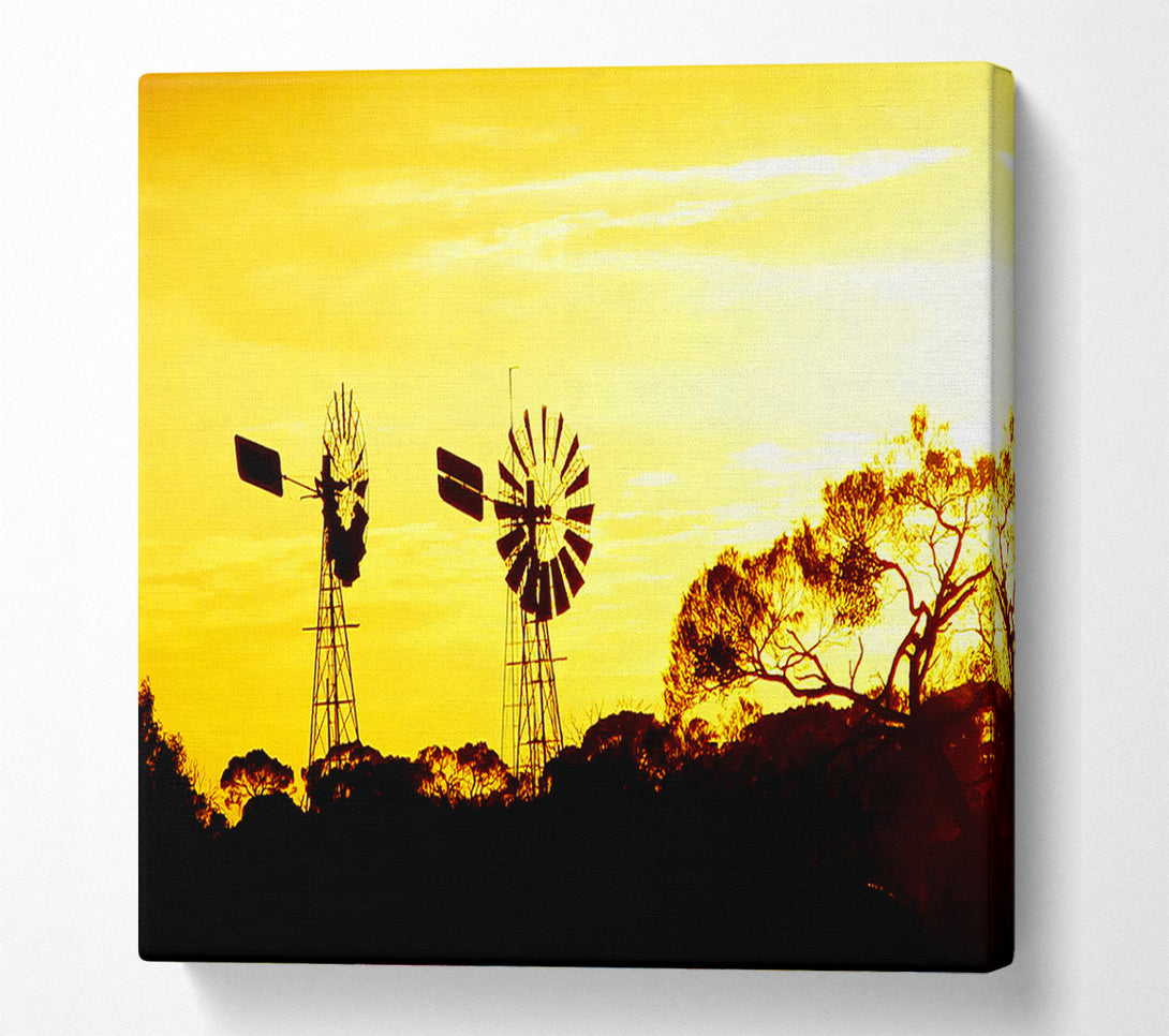 A Canvas Print of Windmills In Sunlight Canvas Art