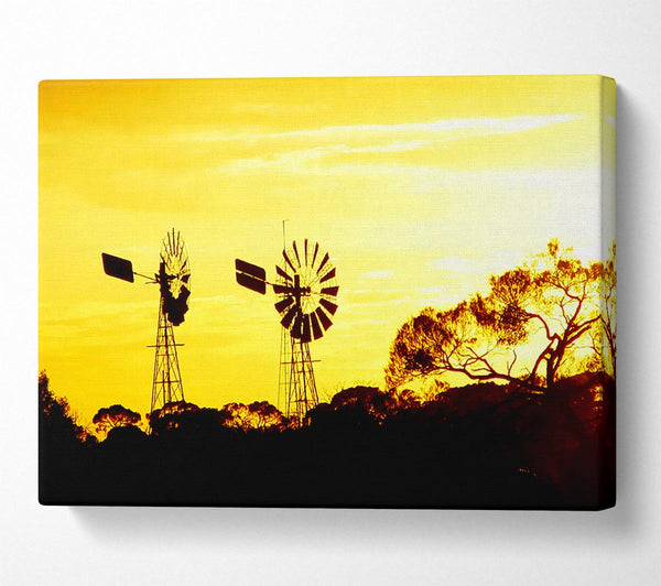  A Canvas Print of Windmills In Sunlight Canvas Art