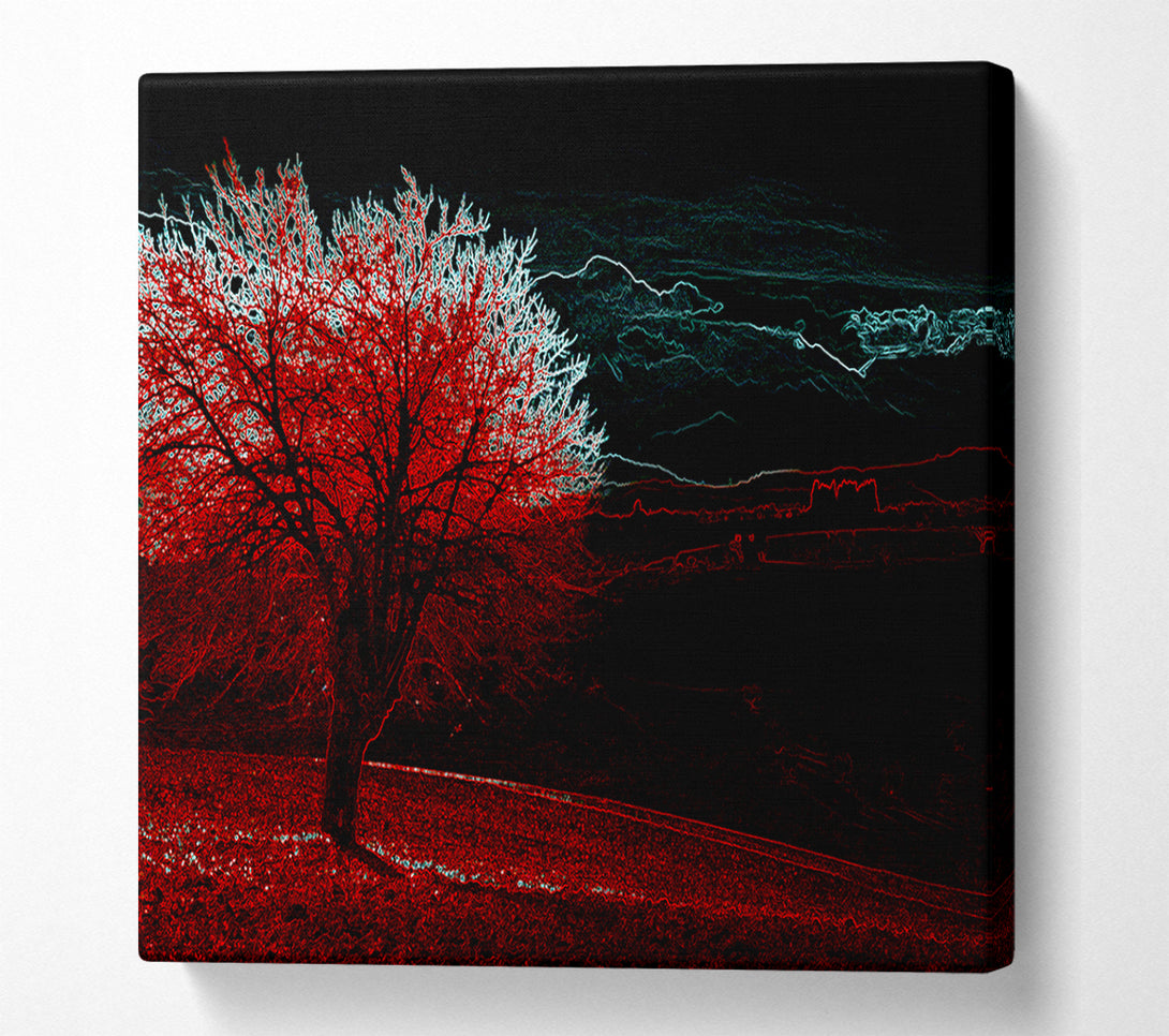  A Canvas Print of Abstract Neon Landscape 04 Canvas Art