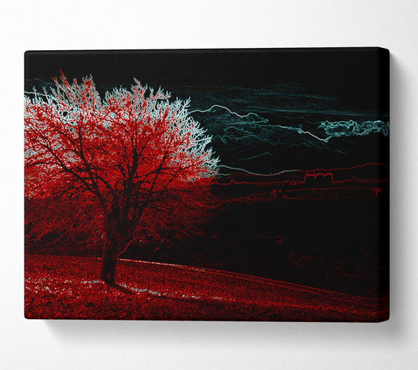  A Canvas Print of Abstract Neon Landscape 04 Canvas Art