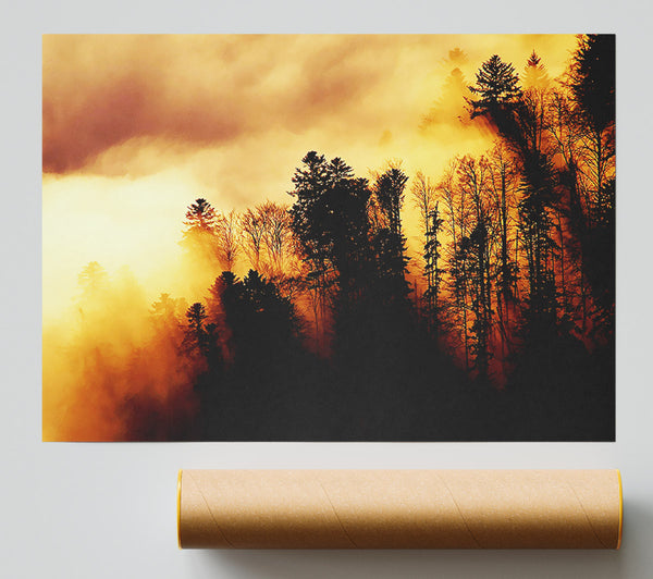 Heavens Golden Clouds Print