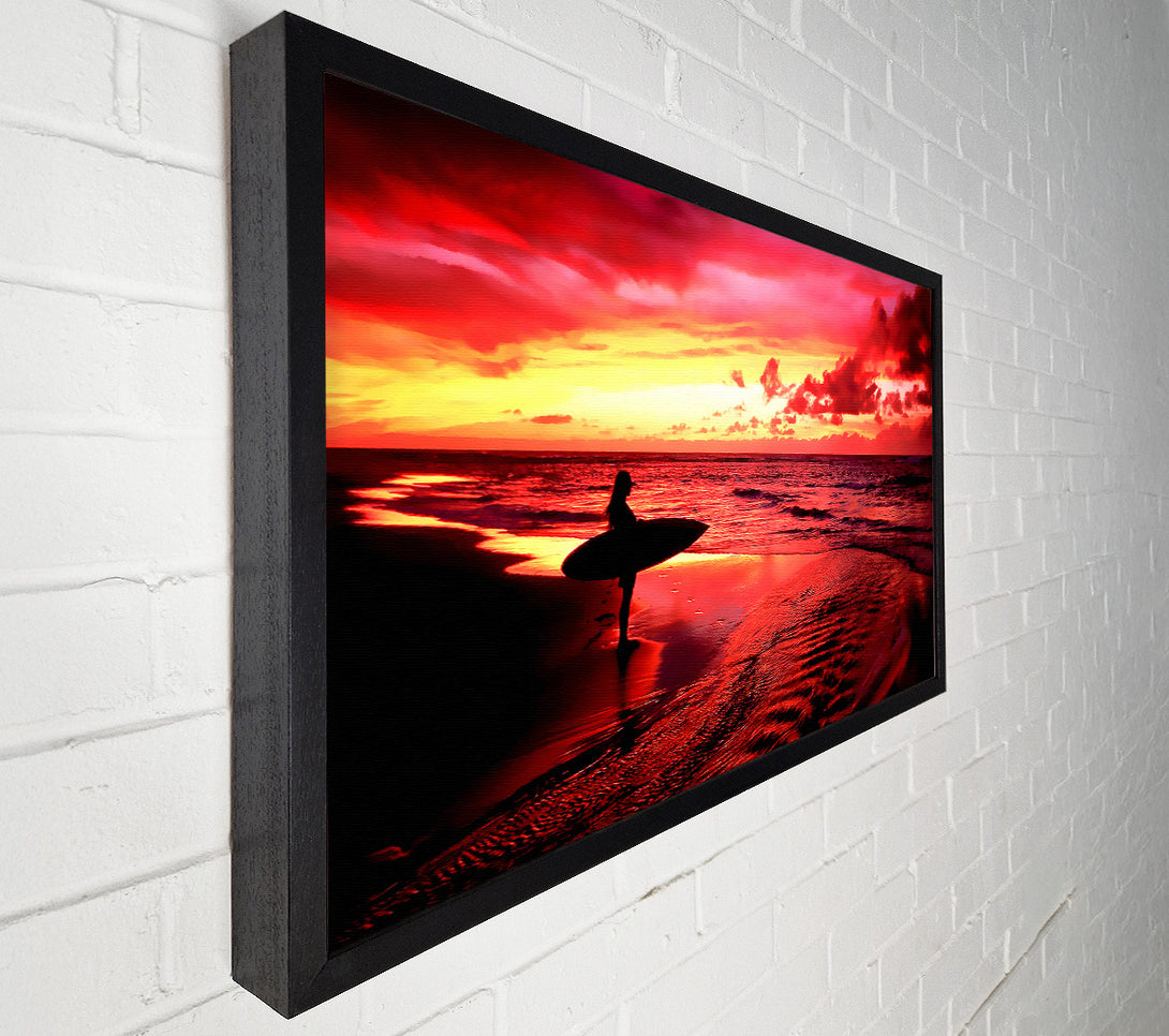  A Canvas Print of Red Surfer Girl Canvas Wall Art