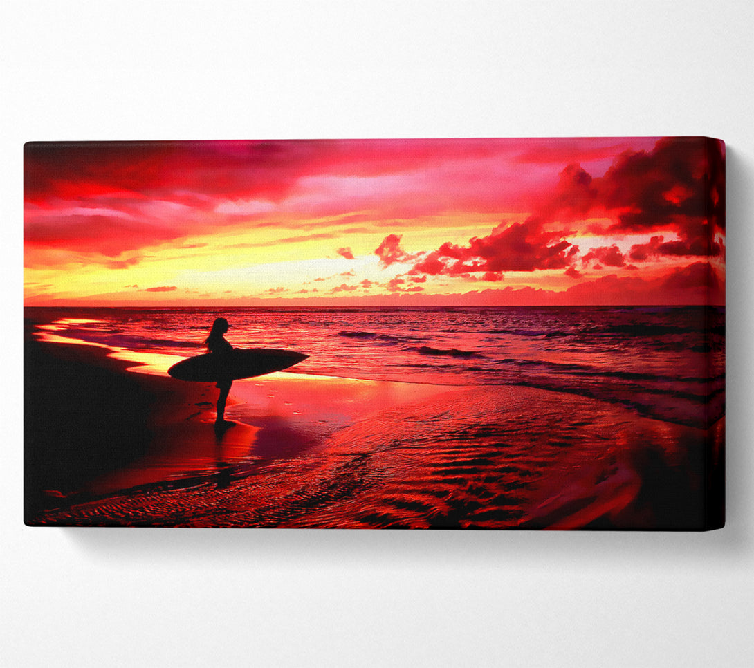  A Canvas Print of Red Surfer Girl Canvas Wall Art