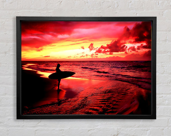 Rotes Surfermädchen