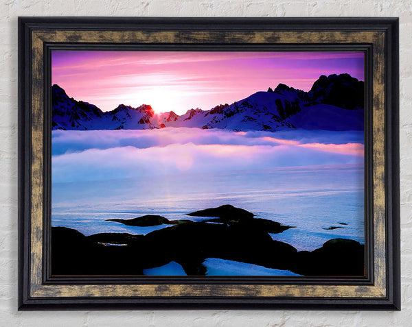 Sunrise On Top Of The World Framed Print