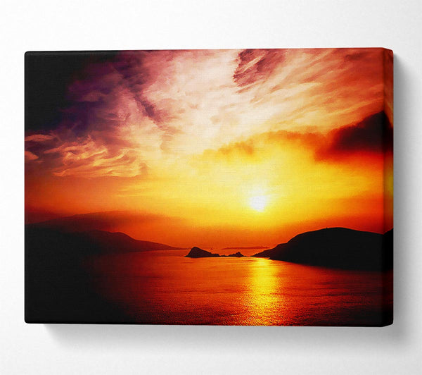  A Canvas Print of Blazing Sun Cloud Ocean Canvas Print
