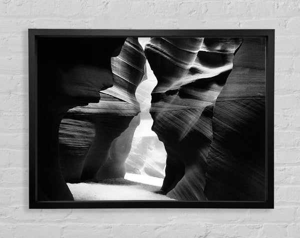 The Caves Doorway B n W Framed Print