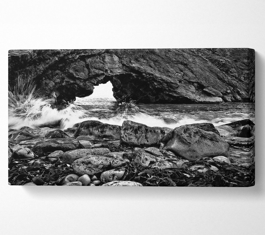  A Canvas Print of Oceans Gateway B n W Canvas Art
