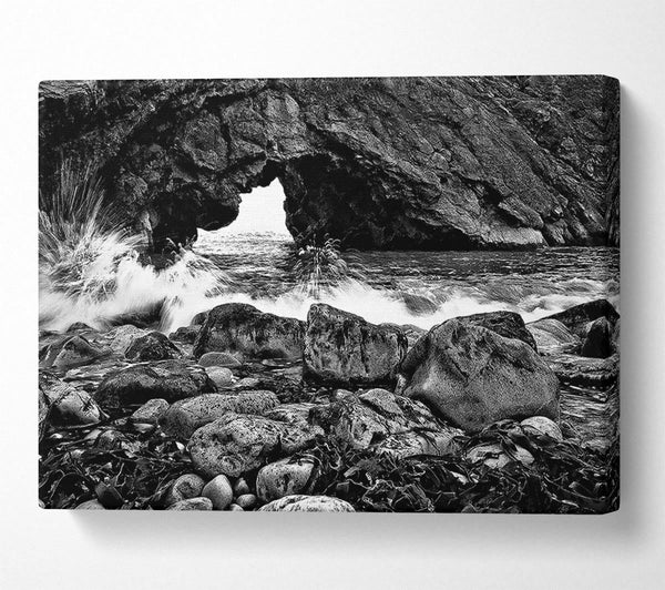  A Canvas Print of Oceans Gateway B n W Canvas Art
