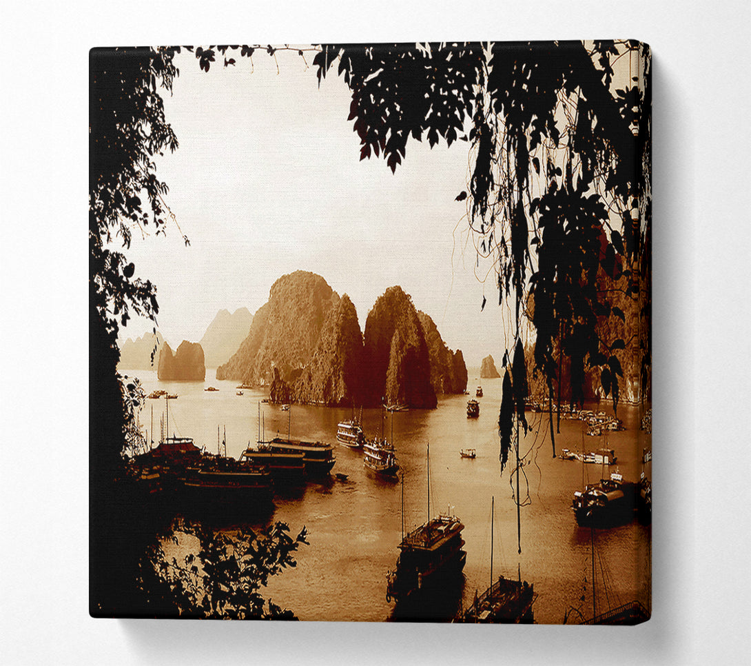 A Canvas Print of Paradise Beyond Sepia Canvas Print