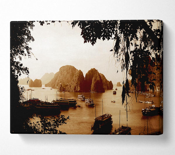  A Canvas Print of Paradise Beyond Sepia Canvas Print