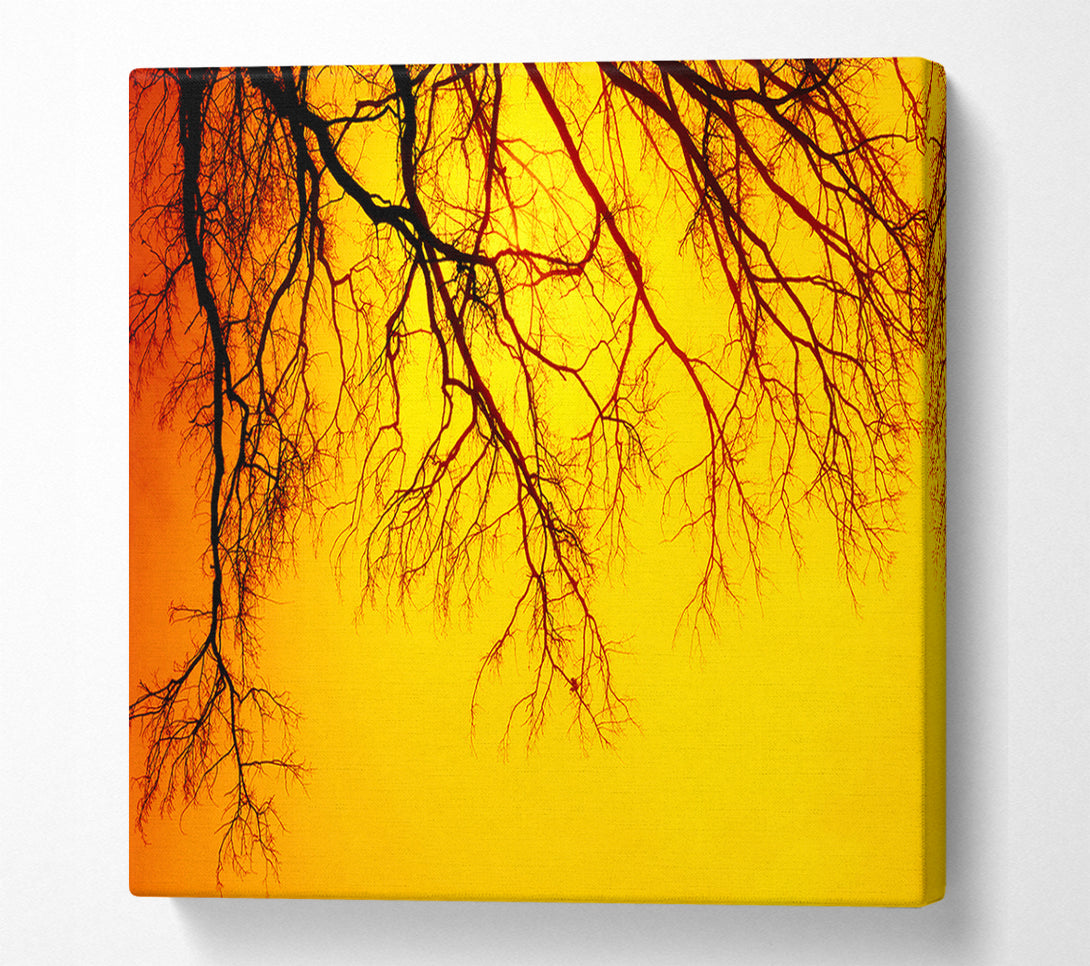  A Canvas Print of Golden Tree Branches Canvas Wall Art