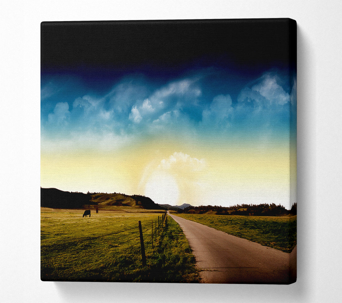  A Canvas Print of Stunning Country Road Skies Canvas Print