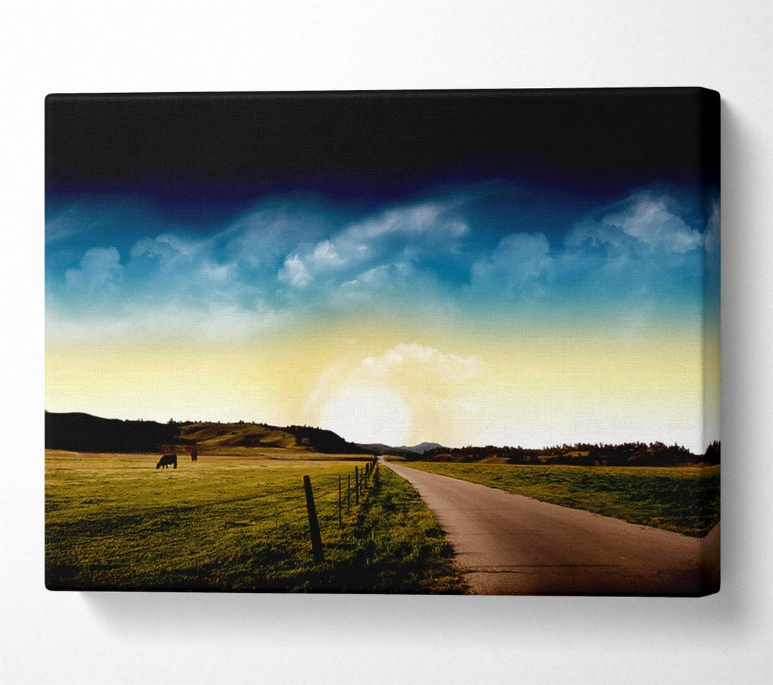  A Canvas Print of Stunning Country Road Skies Canvas Print