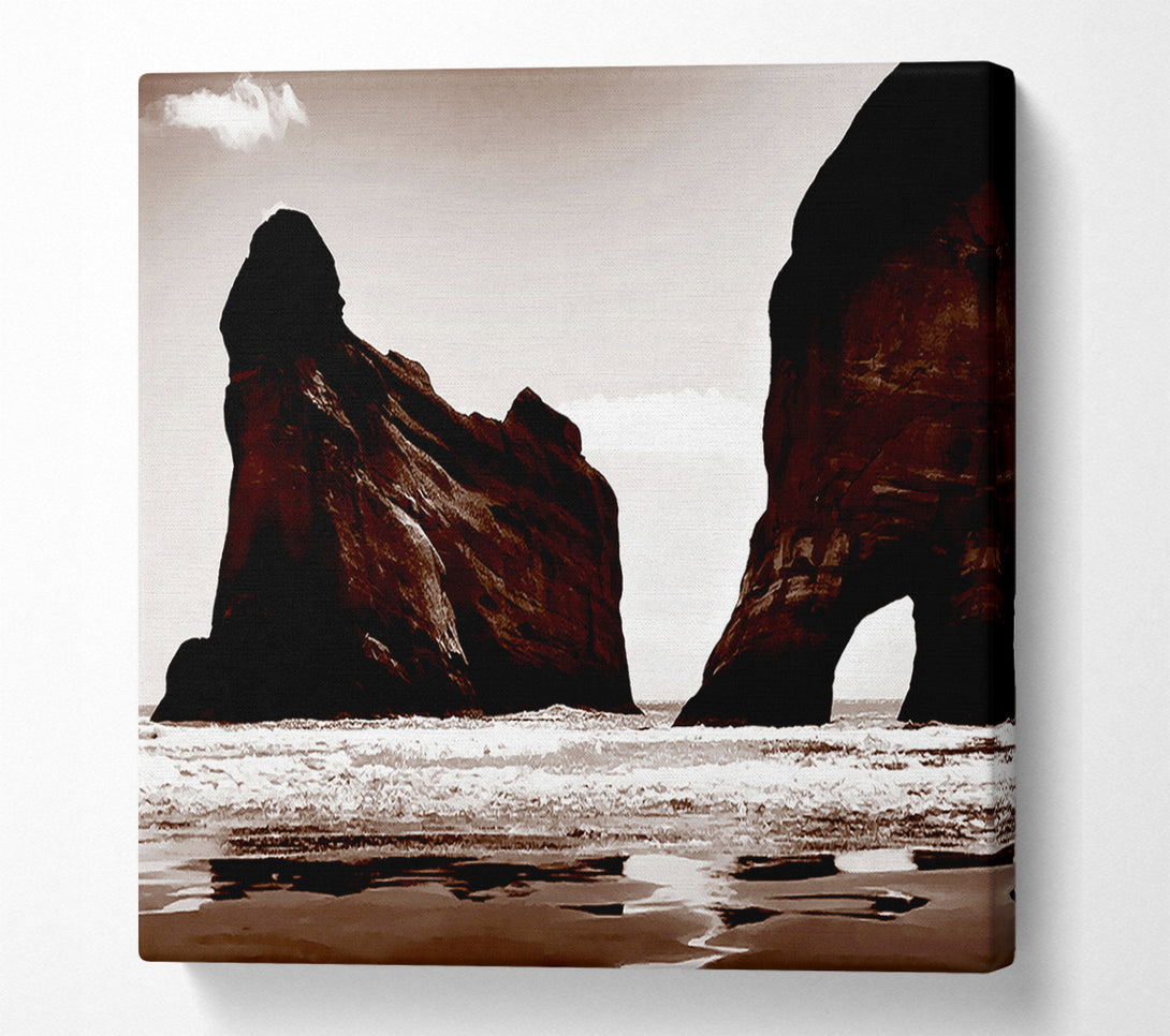  A Canvas Print of The Doorway To The Ocean Brown Canvas Print