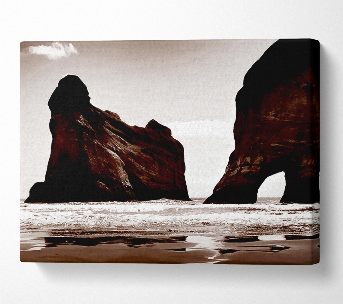 The Doorway To The Ocean Brown Canvas Wall Art