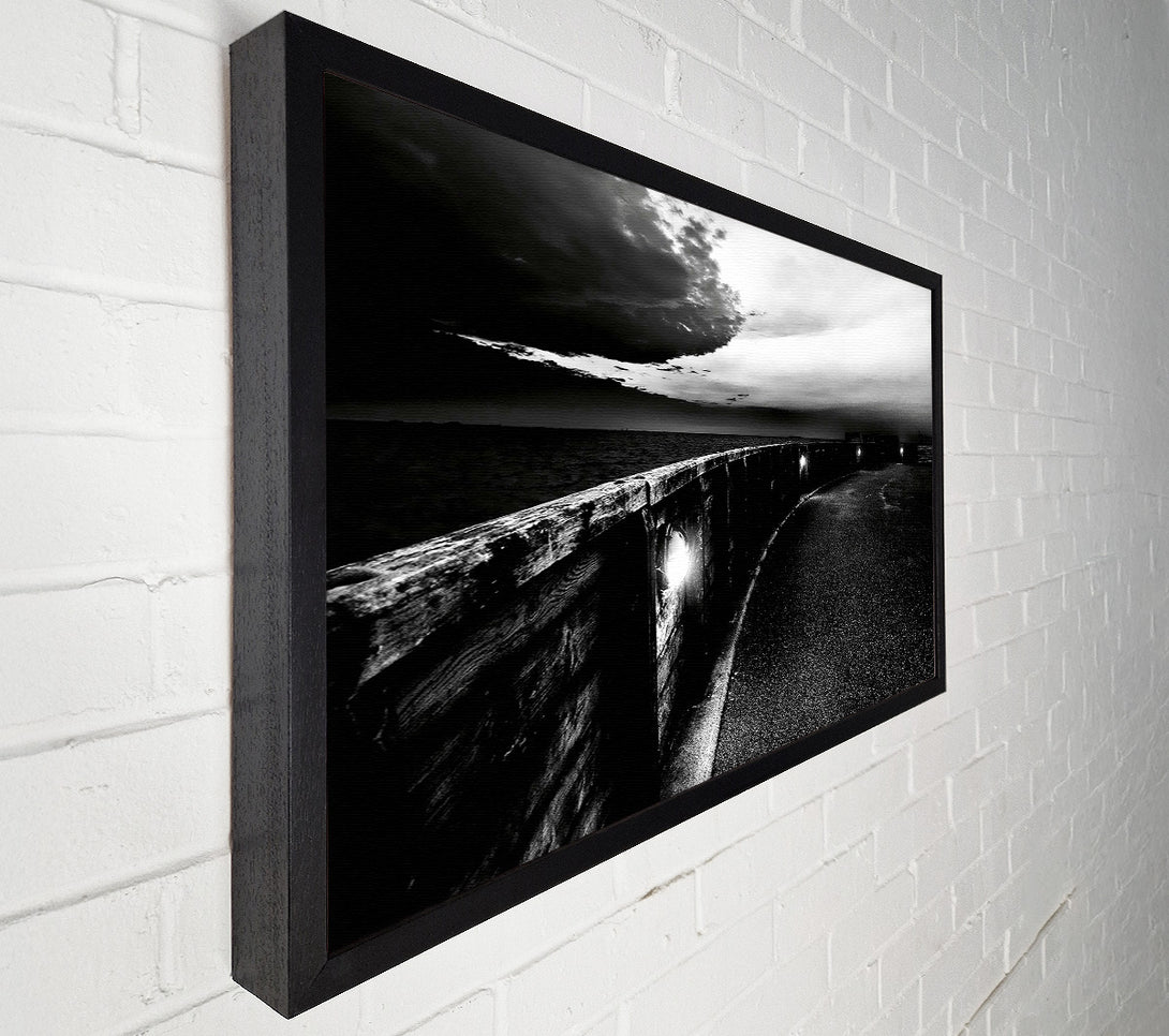  A Canvas Print of The Never Ending Pier B n W Canvas Art