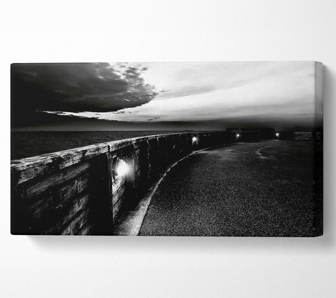  A Canvas Print of The Never Ending Pier B n W Canvas Art