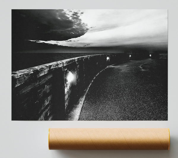 The Never Ending Pier B N W Print