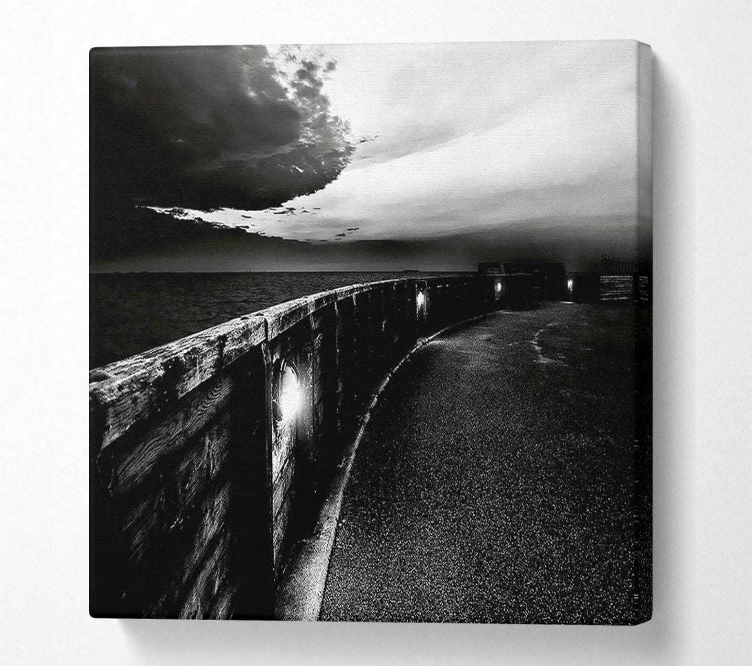  A Canvas Print of The Never Ending Pier B n W Canvas Art