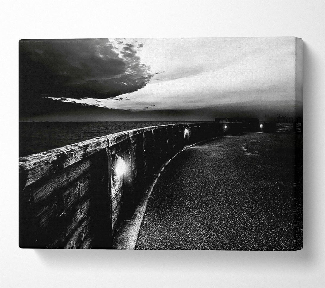  A Canvas Print of The Never Ending Pier B n W Canvas Art