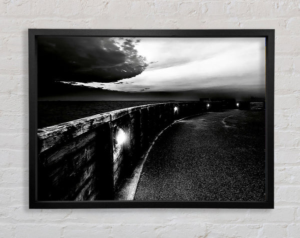 The Never Ending Pier B n W Framed Print
