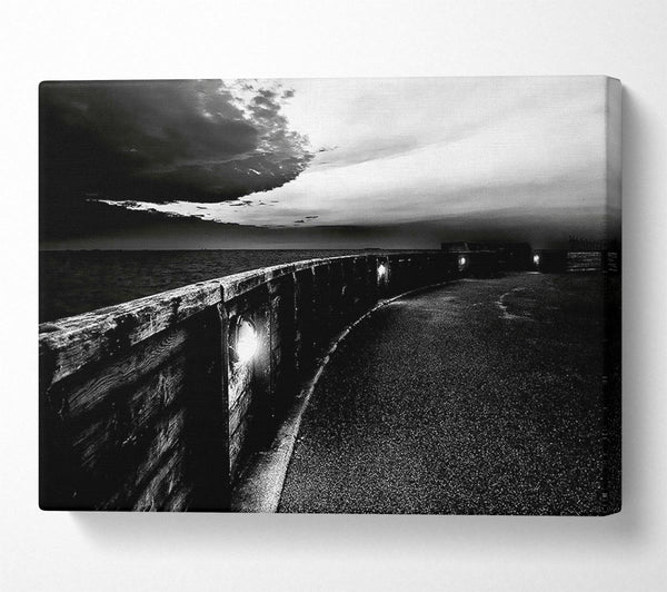  A Canvas Print of The Never Ending Pier B n W Canvas Art