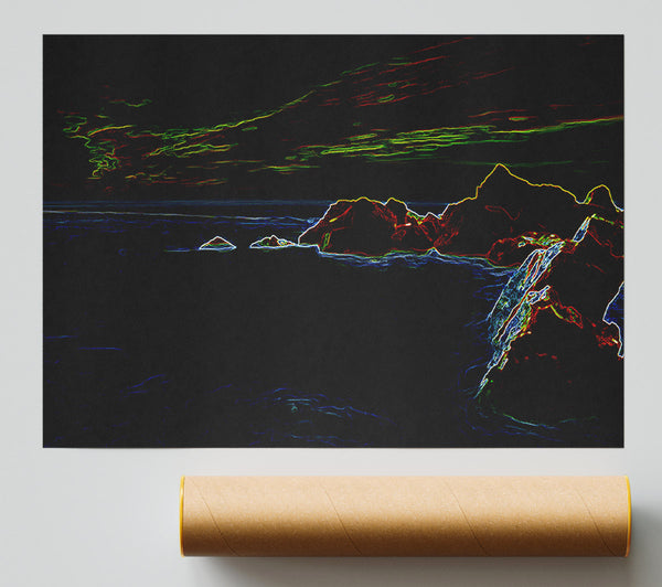 Neon Harbour Print