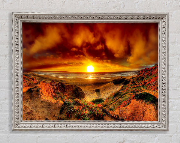 Beach Sunset Beauty Framed Print