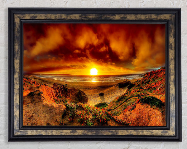 Beach Sunset Beauty Framed Print